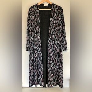 LuLaRoe Size Small Metallic Feather Print Duster